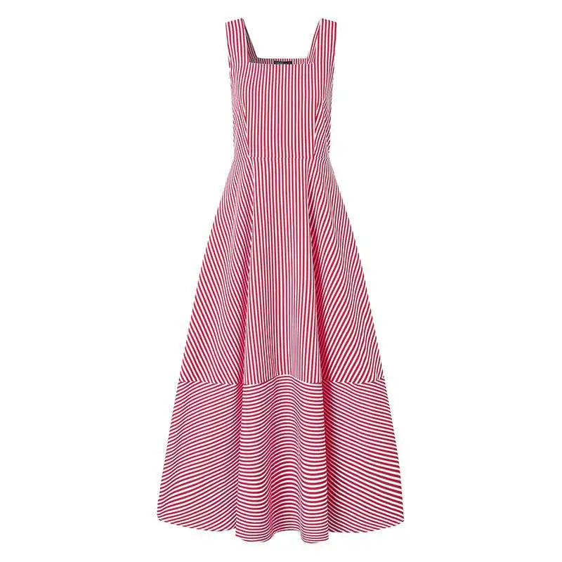 ZANZEA Holiday Long Maxi Dresses Womens France Elegant Tank Dress 2023 Summer Chic A Line Robe Party Striped Sleeveless Sundress - Mira Belle 