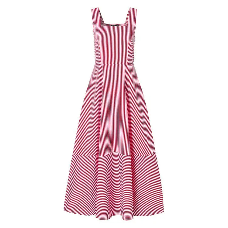 ZANZEA Holiday Long Maxi Dresses Womens France Elegant Tank Dress 2023 Summer Chic A Line Robe Party Striped Sleeveless Sundress - Mira Belle 