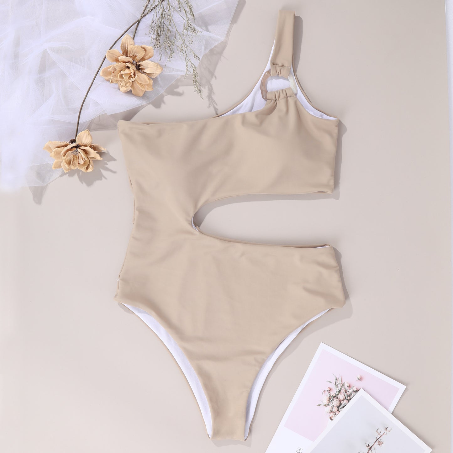 Luna Cutout One-Shoulder Swimsuit - Mira Belle 