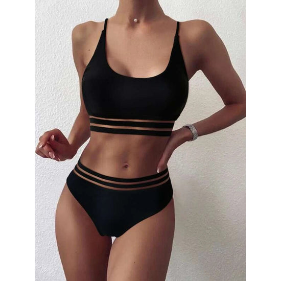 Black Cut-Out Bandeau Bikini Set – Summer Noir - Mira Belle 