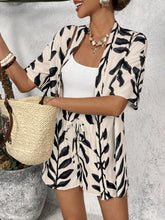 Woman Lady Set Casual Geometric Blouse & Holiday Loose Shorts - Mira Belle 